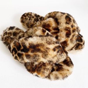 Cloud 9 sheepskin ladies emma leopard sheepskin slipper slides